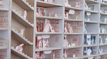 Vue d'une maquette représentant plusieurs logements