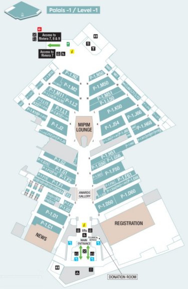 Map of Palais des Festivals level -1